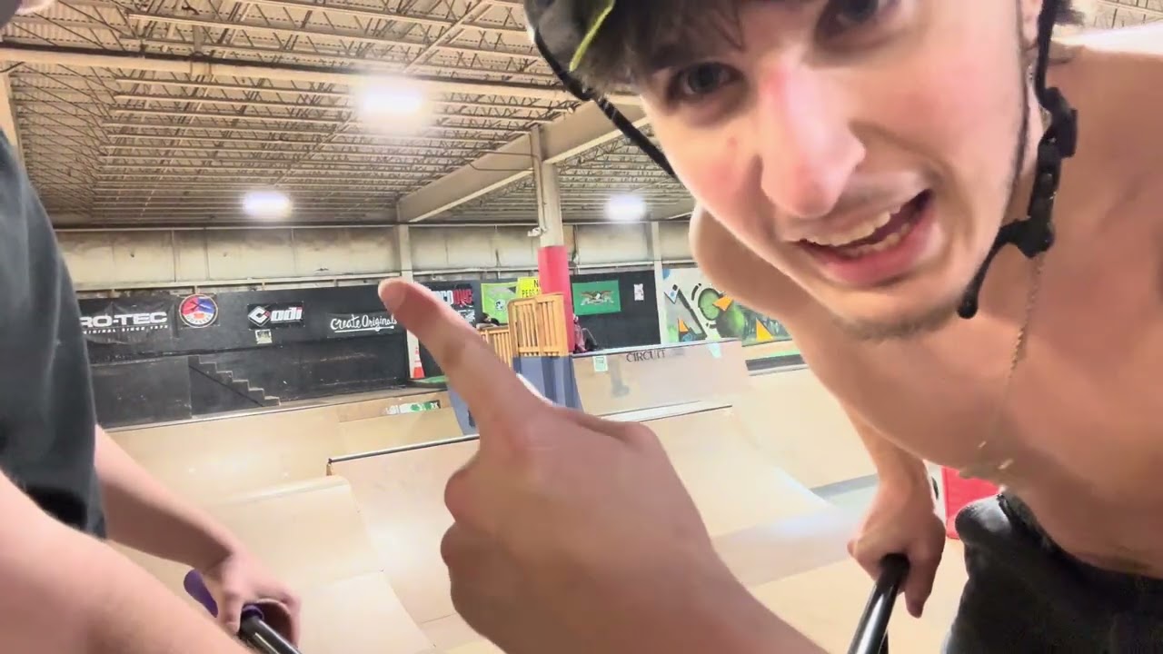 Hanging out at the edge indoor skatepark 