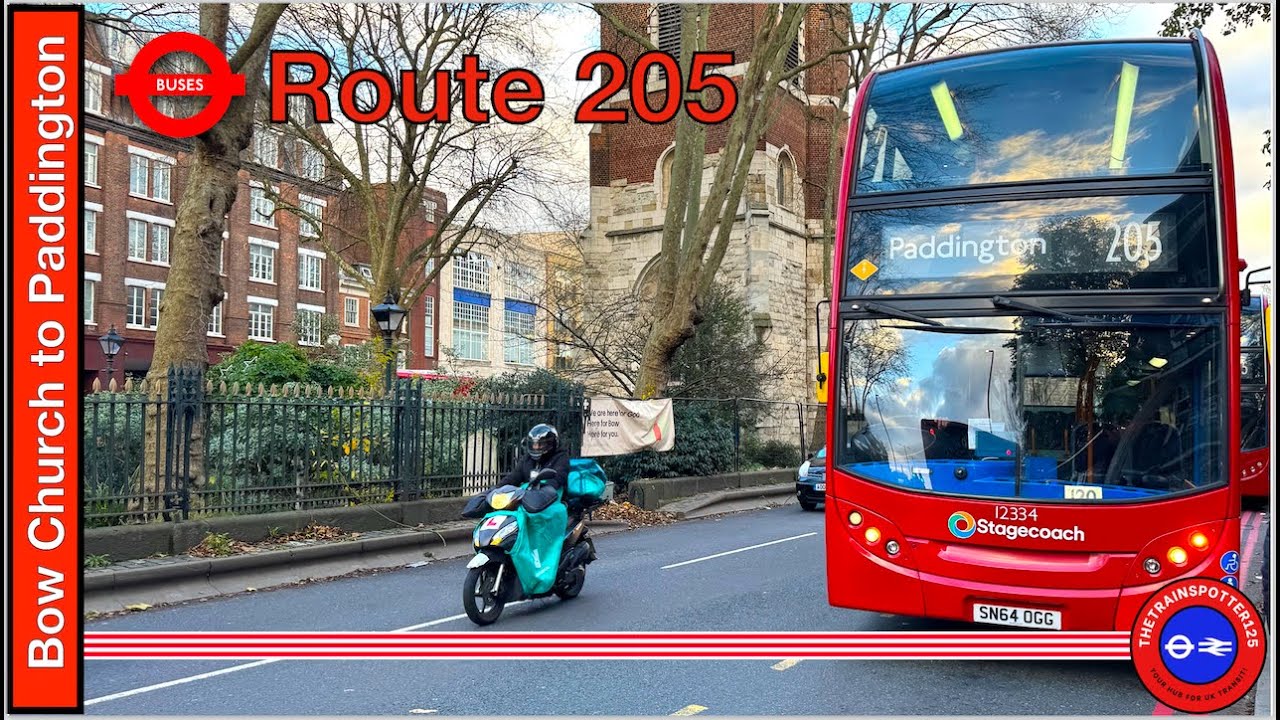 -|-Full Route Visual-|- London Bus Route 205 - Bow Church to Paddington (Full Journey)