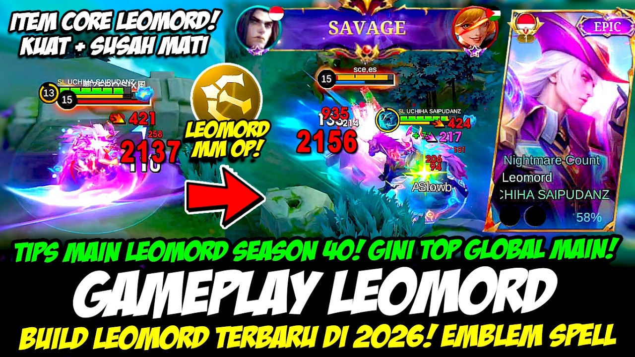 LEOMORD EMBLEM MARKSMAN META❗CARA MAIN LEOMORD SEASON 40❗BUILD LEOMORD TERBARU❗TOP GLOBAL LEOMORD