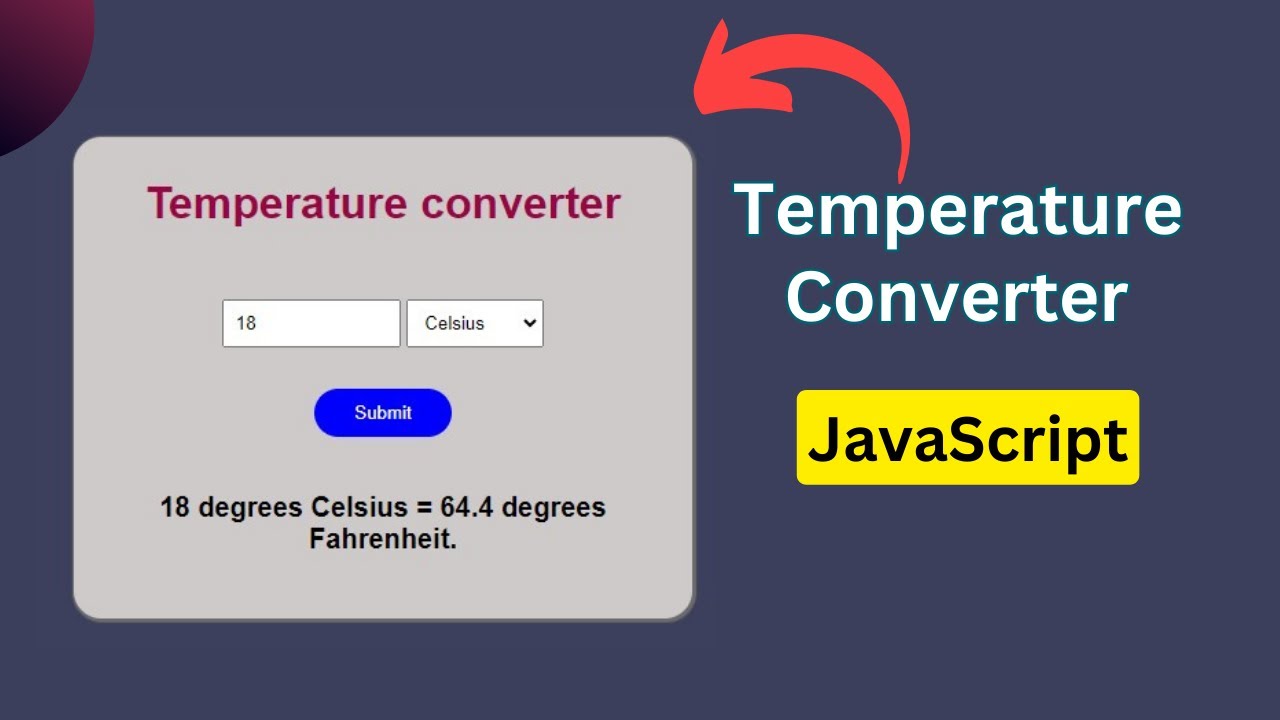 How to make Temperature converter using HTML, CSS & JavaScript || Full Tutorial