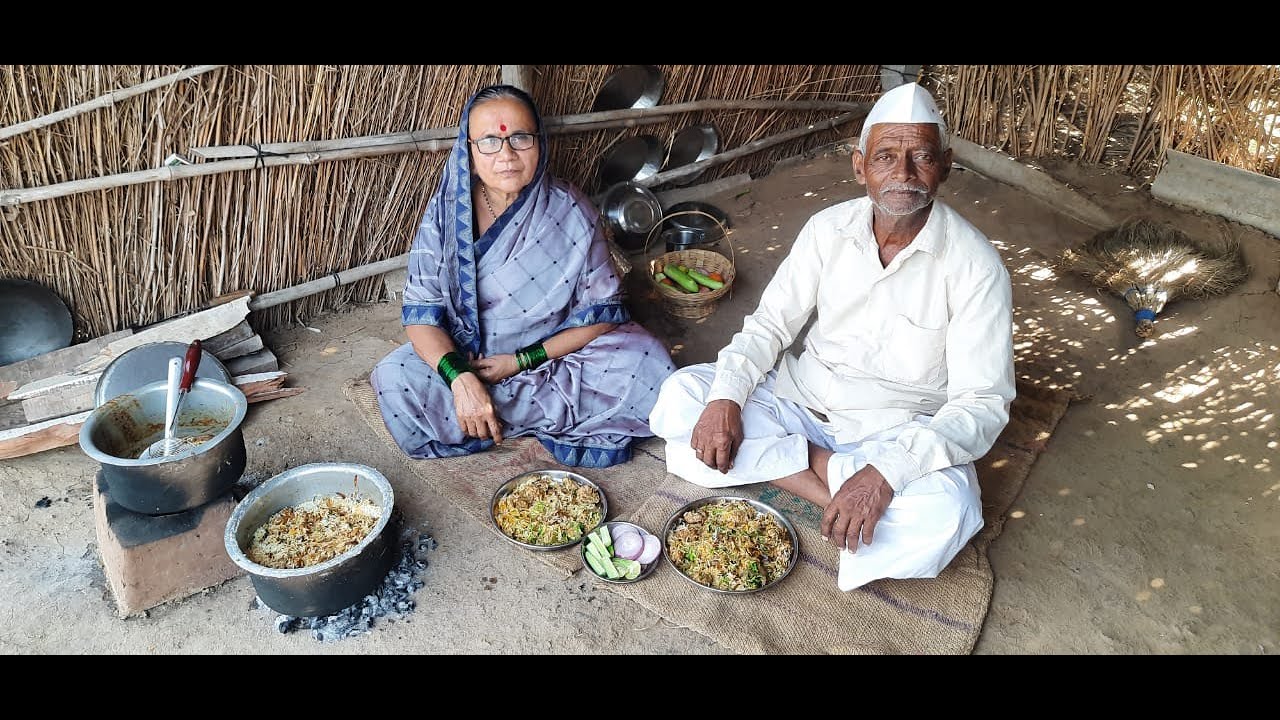 रानातील वाकुरी तोडून  झाल्यावर ,  तात्यांनी दुपारी  बनवली चिकन दम बिर्याणी | Chiken Dum Biryani