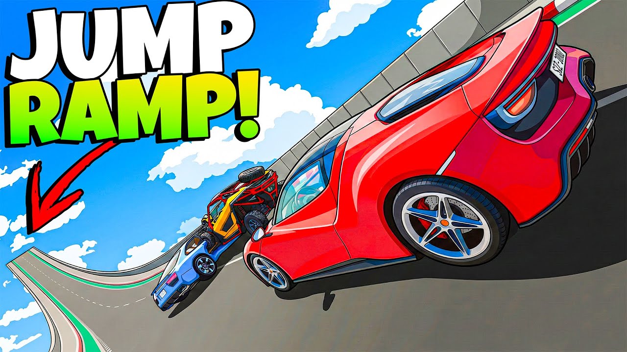 We Drive Random Cars down a Massive Ramp and Cause DESTRUCTION in BeamNG Drive Mods!!