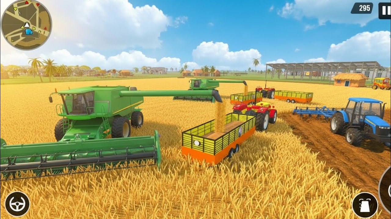 Indian Tractor Farming Game 3D 🚜 Real Wheat Harvesting | Cultivation Seeding  Irrigation Gameplay