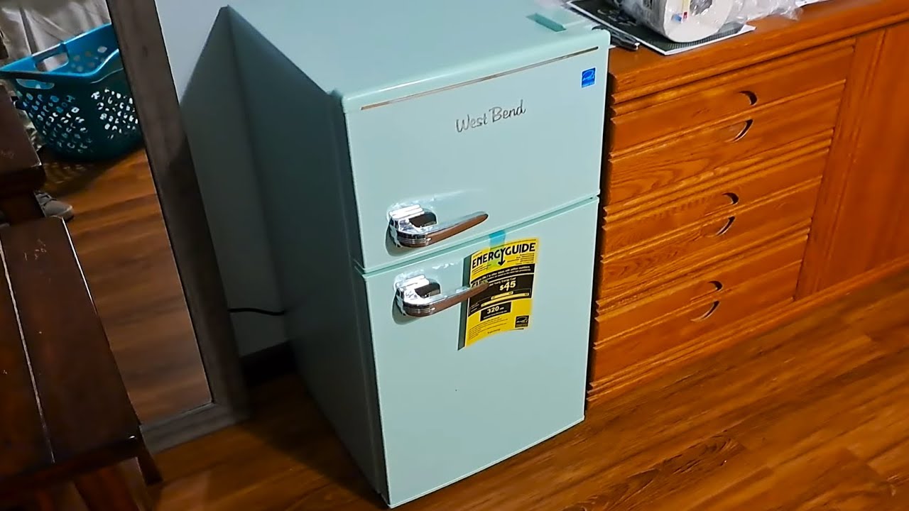 I found this super cute retro mini fridge. It's awesome.