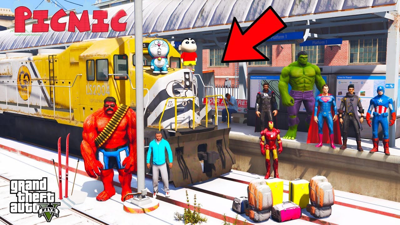 Franklin And Shinchan Start Trip BY Railways Most Fastest Train From Los Santos TO Paleto in GTA V