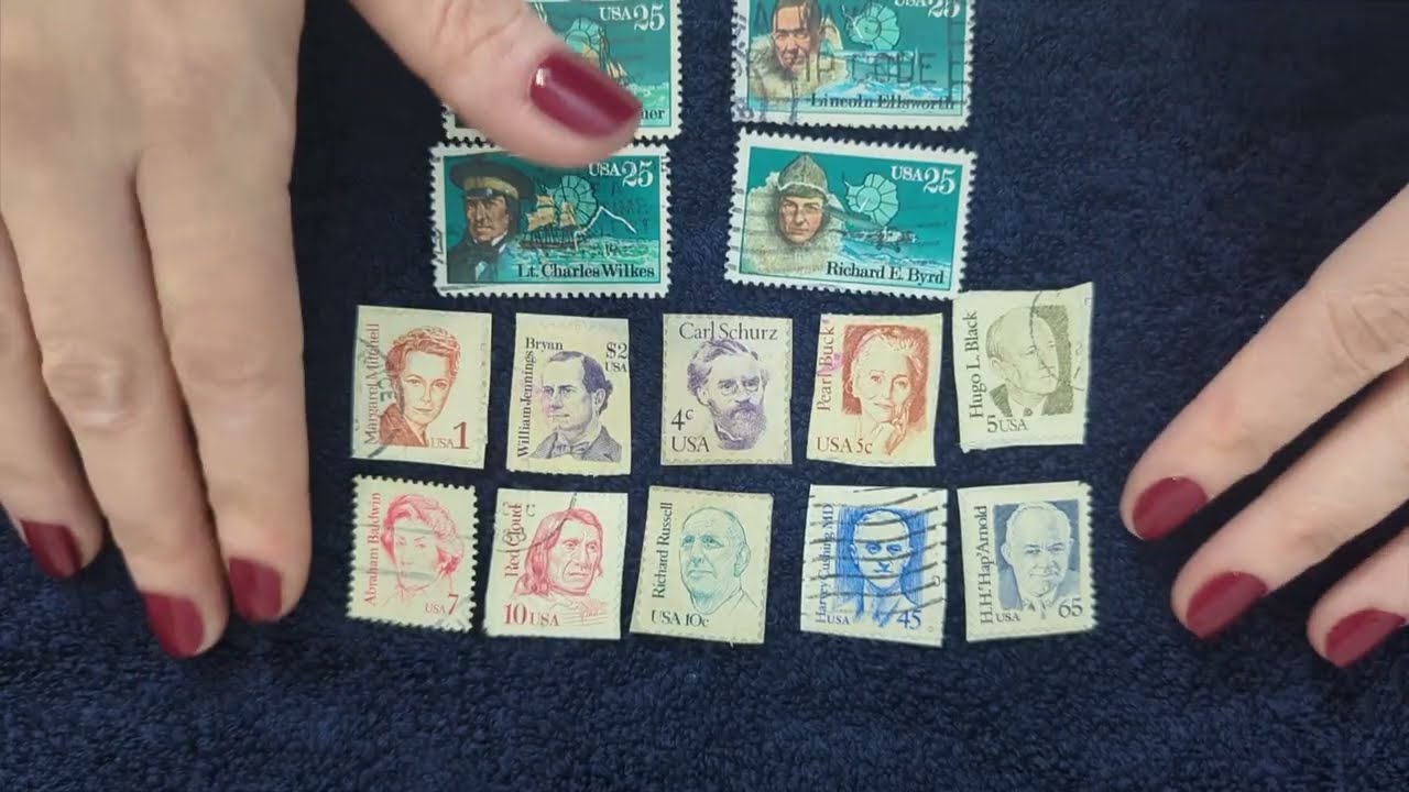 Stories behind some U.S. Stamp figures | Relaxing Show & Tell 📮 Soft Spoken ASMR