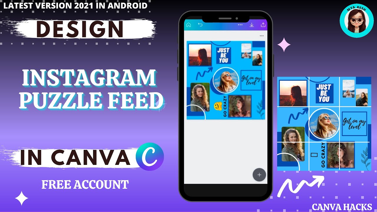 How to make INSTAGRAM PUZZLE FEED using Canva for FREE in MOBILE
