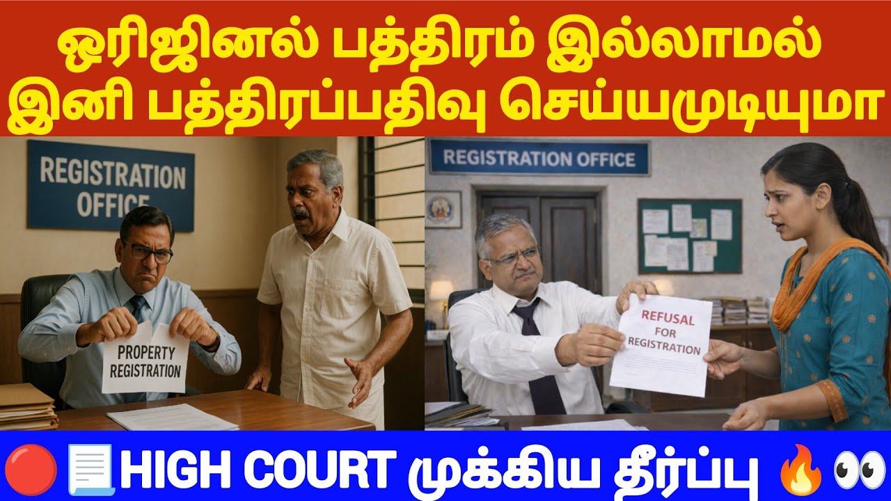 🔴அசல் பத்திரம் இல்லாமா பத்திரப்பதிவா? #tamillaw #registration #propertylaw #realestatelaw #partition