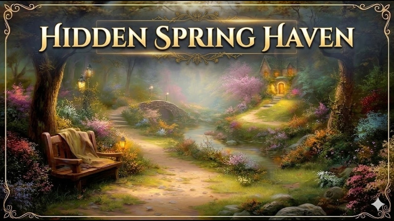 Hidden Spring Haven 🌸 | Cozy Forest Cottage Piano & Stream Ambience