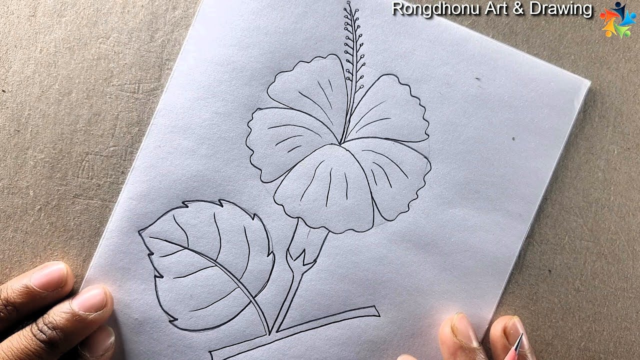 Джоба Фул Арт ✅Простая техника😍 Рисунок цветка Джаба ✅জবা ফুল ডার্যাইং