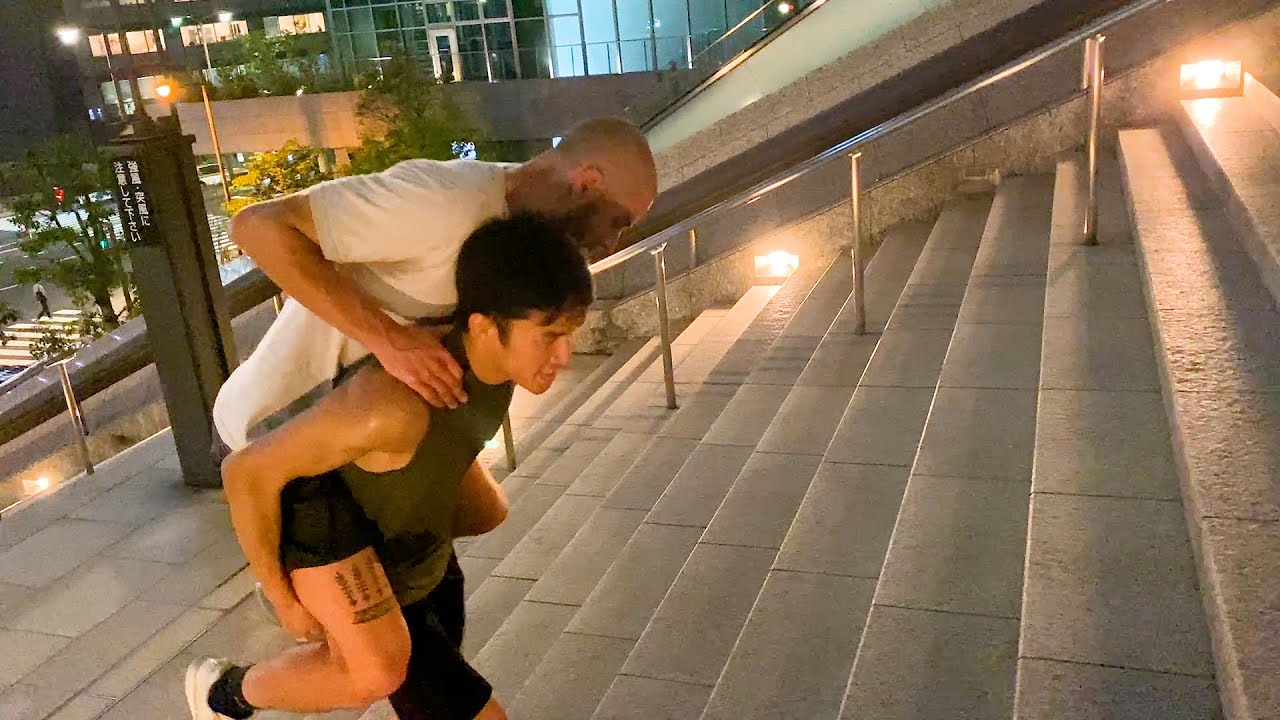 試合前の追い込み階段ダッシュ