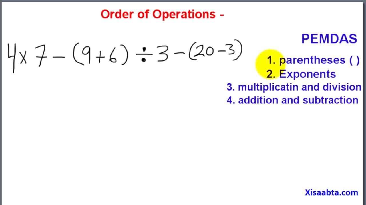 order of operation in somali   sharciga ka shaqaynta xisaabta