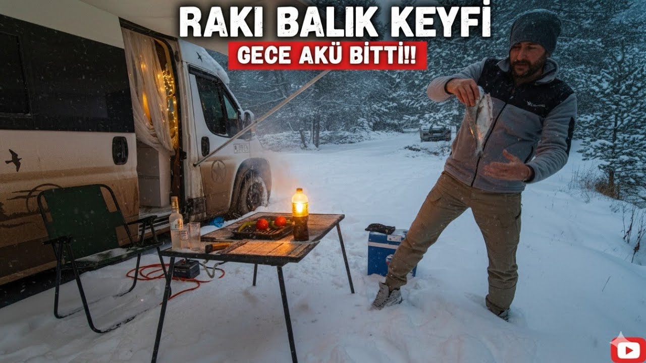 Rakı balık Yaparken Kar Fırtınası Çıktı