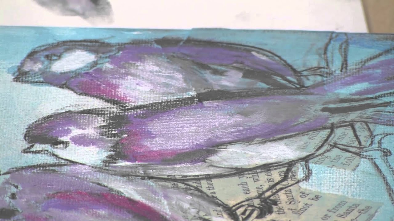 Dina Wakley Art Journal Freedom Birds Demonstration