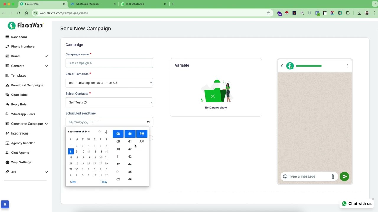 How to Send your First Broadcast Campaign in Flaxxa Wapi
