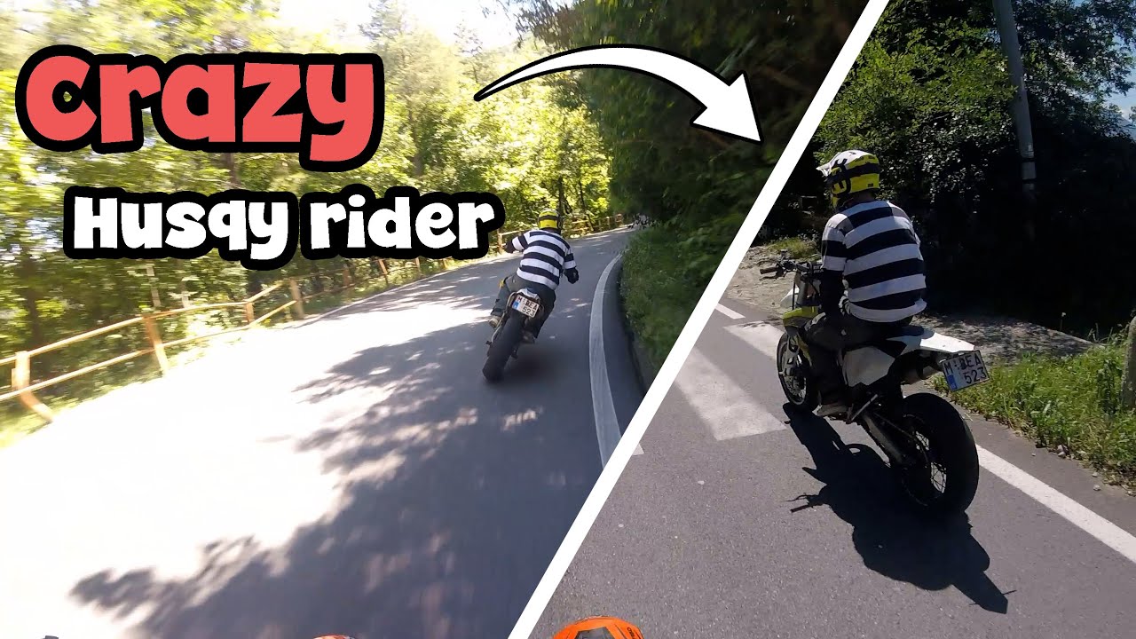 CHASING crazy HUSVARNA TE rider in ITALY (KTM EXC 125)