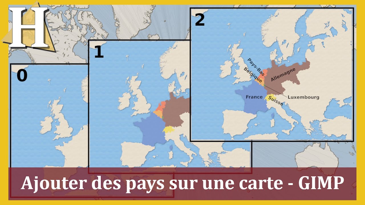 Ajouter des pays sur une carte - GIMP
