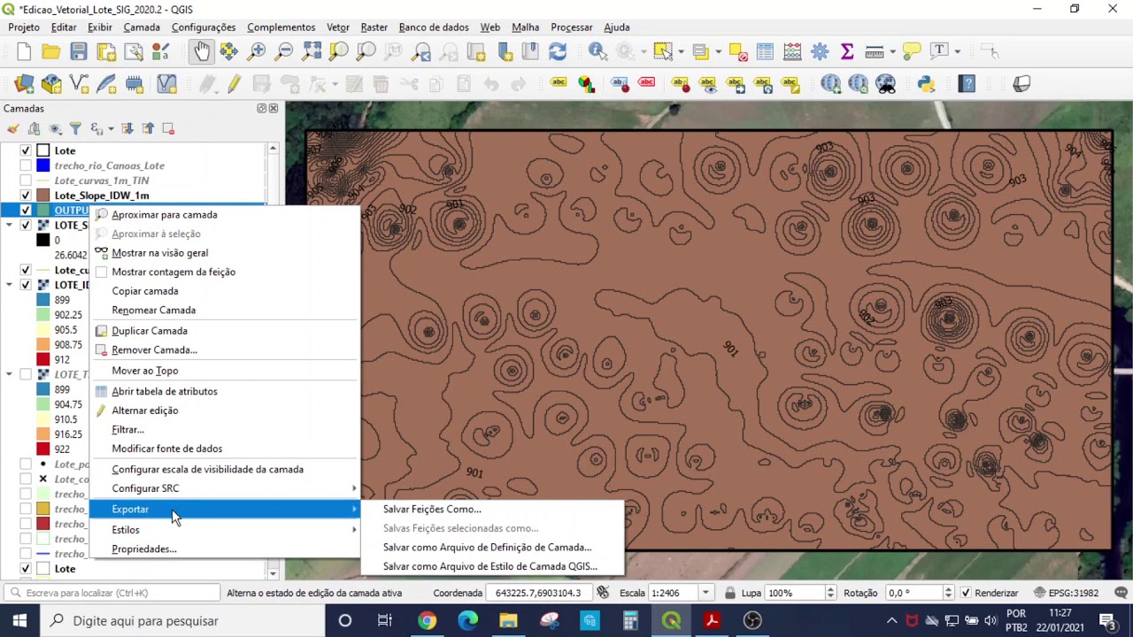 Interpolação (6/6): gerar declividade e converter para vetor (poligonizar) no QGis (Paulo Meliani)