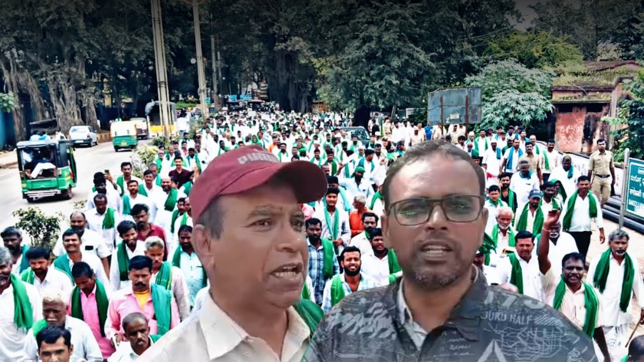 Video| जय किसान भाजी मार्केटवर कारवाई करा शेकडो शेतकऱ्यांची चन्नम्मा चौकात निदर्शने
