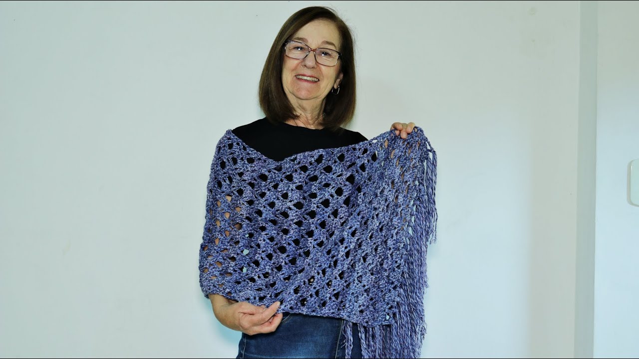 Pashmina em crochê