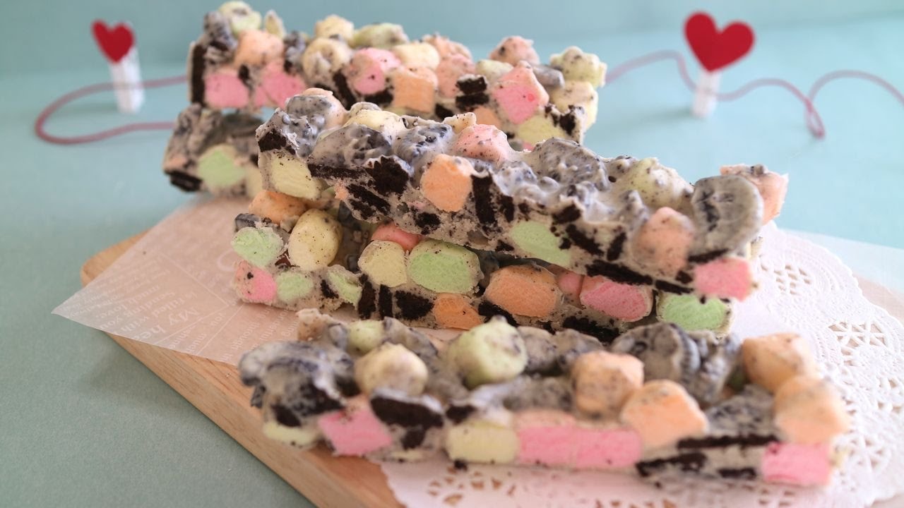 Chocolate marshmallow bars 材料3つ簡単!ホワイトチョコマシュマロバー♡