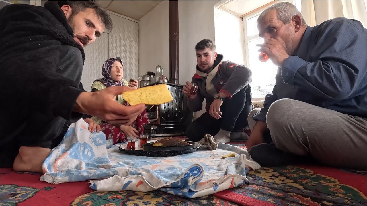 GENÇ ÇOBAN HÜSEYİN ORTAYA ÇIKTI!!NEDEN YOK OLDU?KÖYDE KIŞ SOBADA KEK(KARLI DRON BELGESEL)
