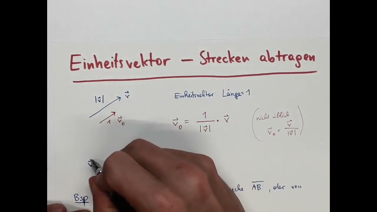 M5 Vektoren: Einheitsvektor(en) und Anwendungen beim Streckenabtragen