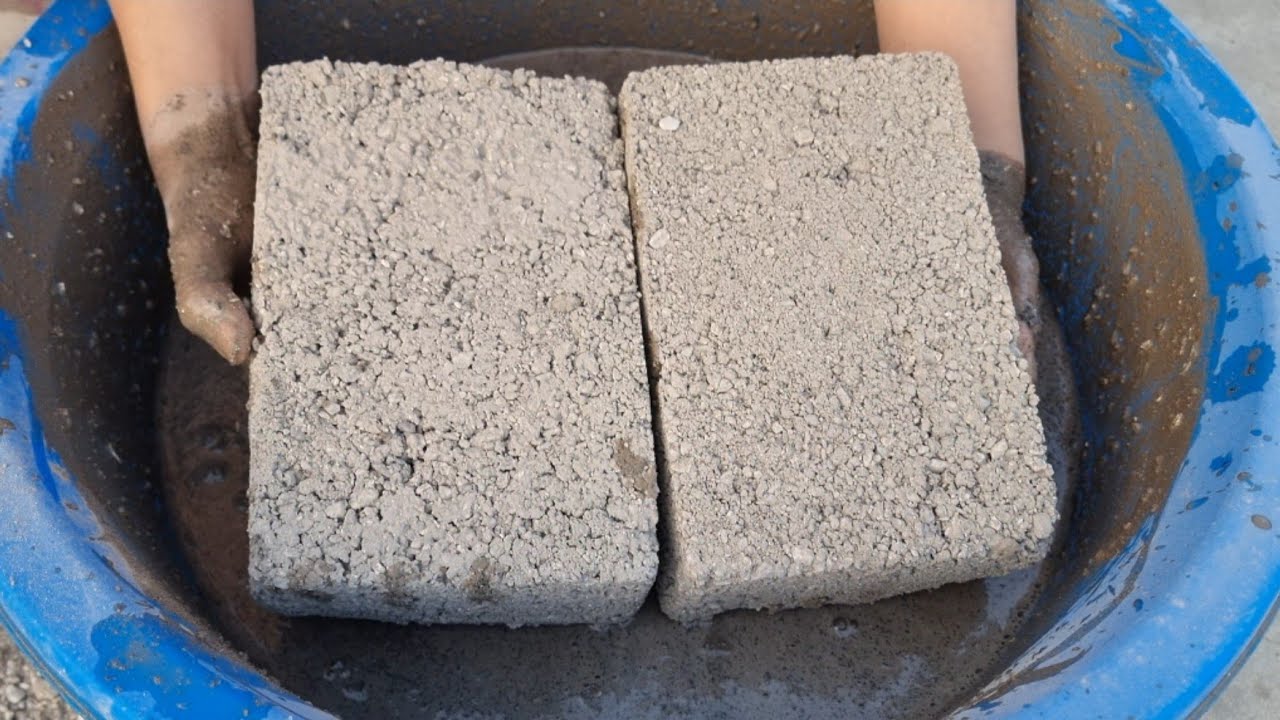 Reused Gritty Pure Cement Crumbling in Water 💦💦
