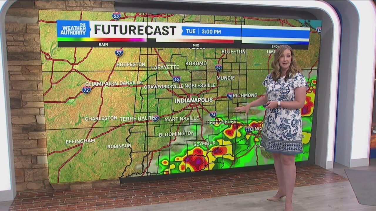 A few storms today; turning cooler and much less humid