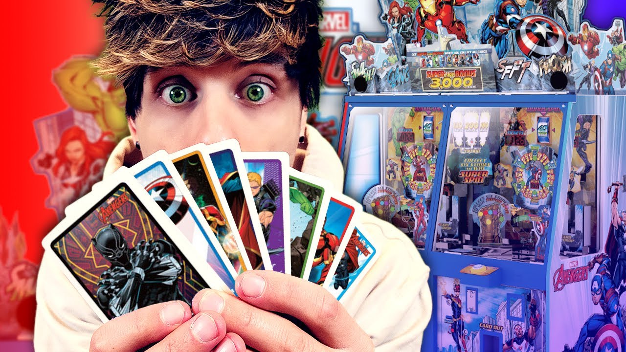 Winning the ENTIRE SET of Cards on the Avengers Coin Pusher!