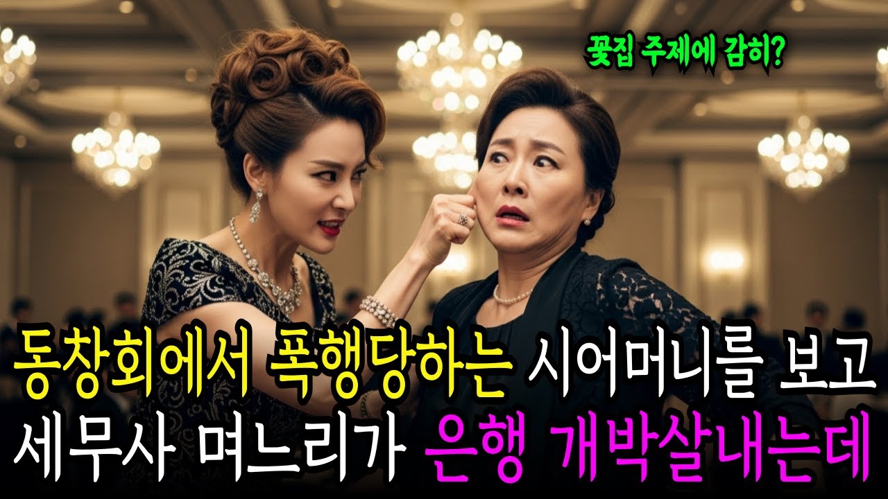 동창회 날  뺨을 맞는 시어머니를 본 순간.... 국세청 특별조사팀 소속 세무사 며느리가 은행을 개작살내는데....