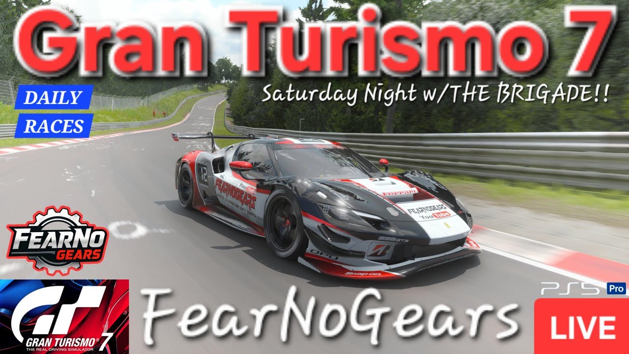 🟢LIVE🔴 Gran Turismo 7 - TOP SPLIT - RED EYE - DAILY RACES!! 
Race, Laugh & Chat w/The Brigade!!