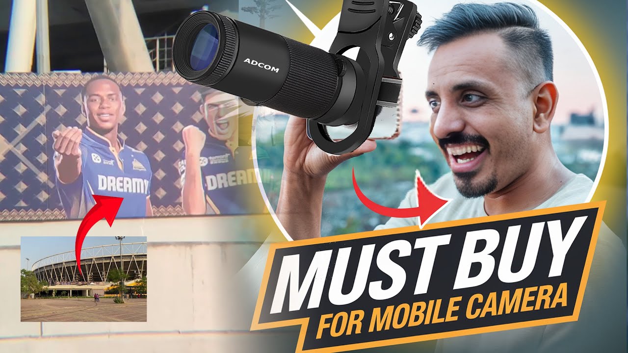 Adcom 8x Pro Monocular Telephoto Zoom Mobile Phone Camera Lens Compatible with All iPhone & Android