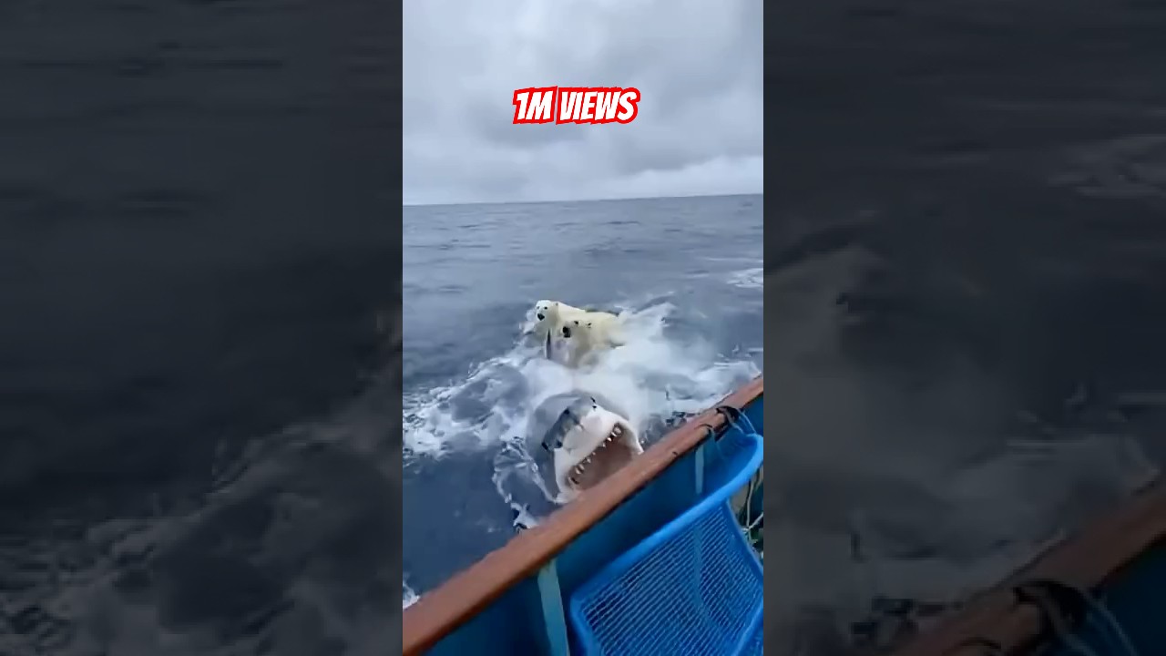 shark chased a polar bear right next to our boat! 😱🦈🐻‍❄️ 