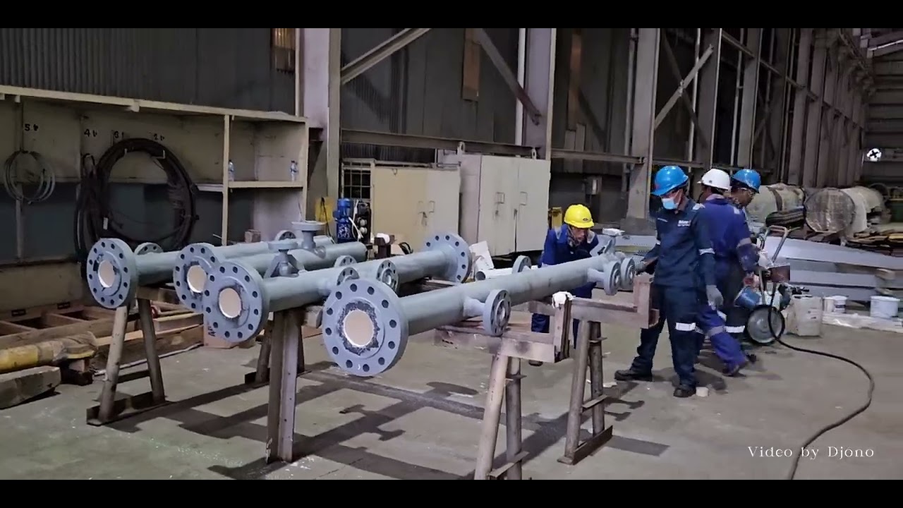 Internal Coating Spool Pipe spin spray Belzona 1381
