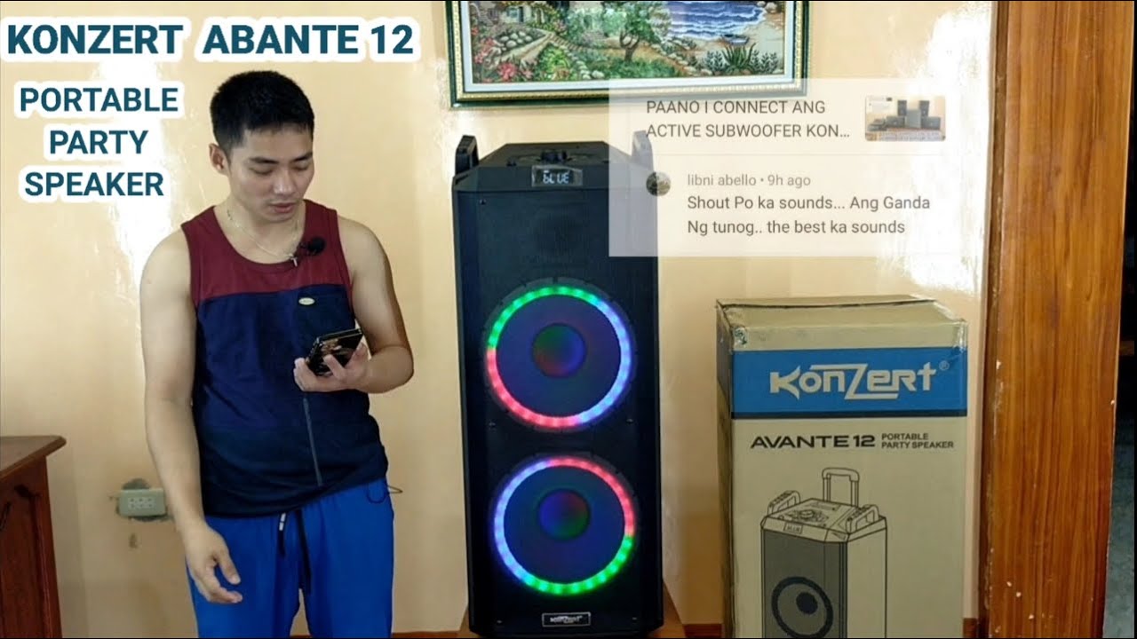 KONZERT AVANTE 12 PORTABLE PARTY SPEAKER UNBOXING DEMO REVIEW AND SOUNDS CHECK