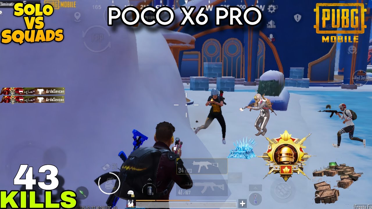 GAME Play PUBG POCO X6 pro 43 KILLS 💥 丨Best sensitivity code PUBG 🥶 