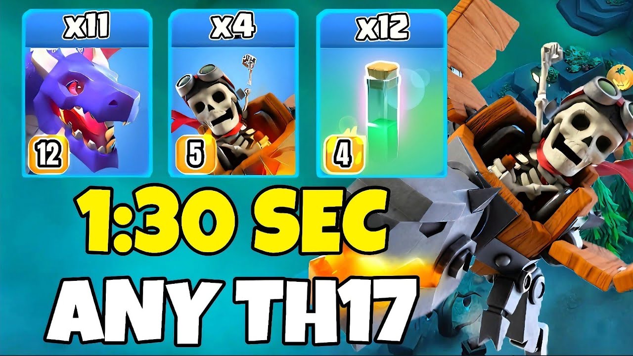 TH17 Dragon + Dragon Rider + RC Charge Attack Strategy | TH17 Attack Strategies (Clash of Clans)