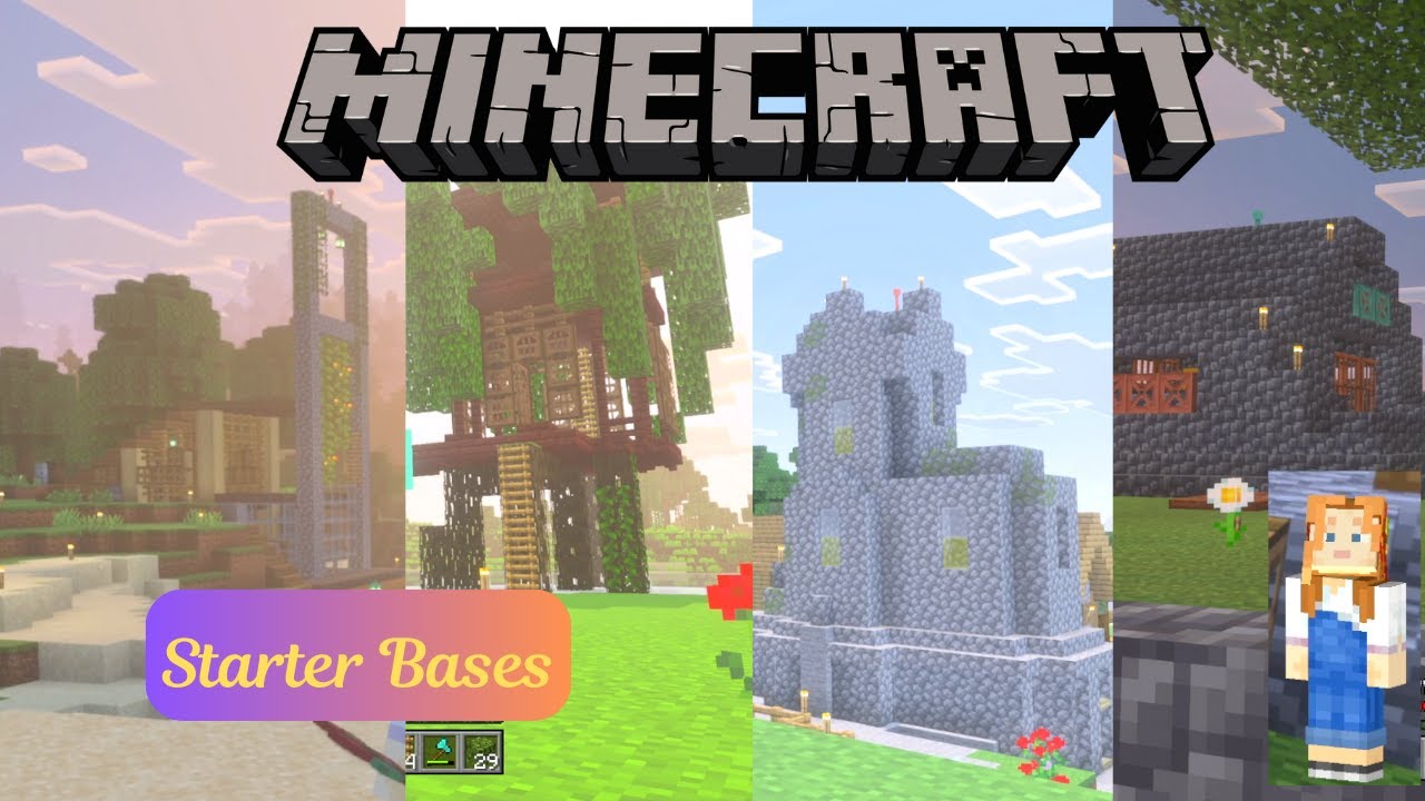 4 Starter Bases; A Modern Brutalist Complex, Tree Houses... Bedrock 1.21.124 Survival Let's Play