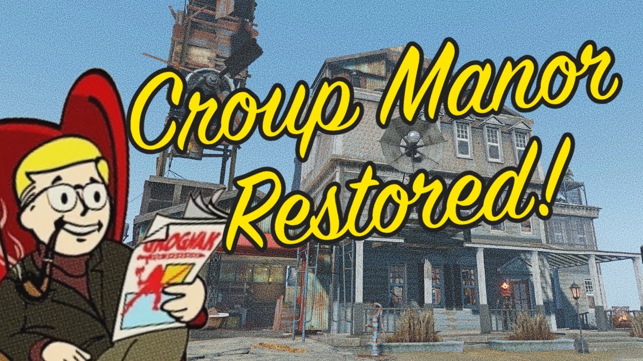 Fallout 4 Croup Manor Settlement Build Tour + Timelapse (No Mods)
