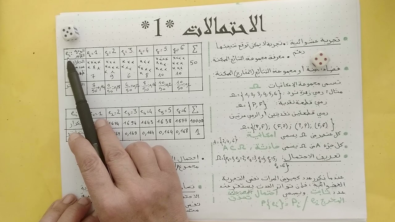 الاحتمالات الجزء 1 للسنوات الثانية و الثالثة ثانوي
