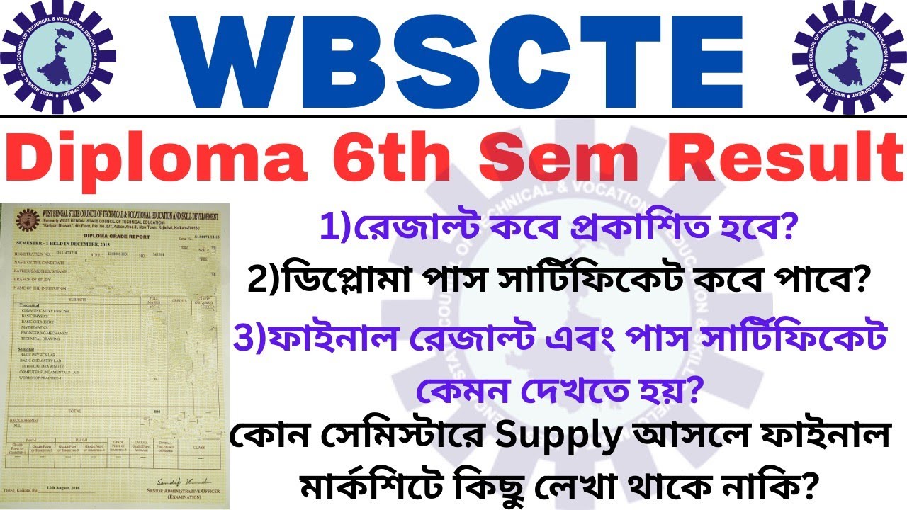 Final Sem Result Date | Certificate | Marksheet | Supplementary Exam & Result | Diploma 6th Sem 😊