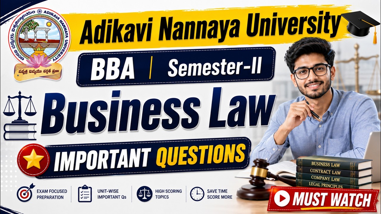 Business Law | BBA Semester-II | Adikavi Nannaya University | Important Questions #exam #degree
