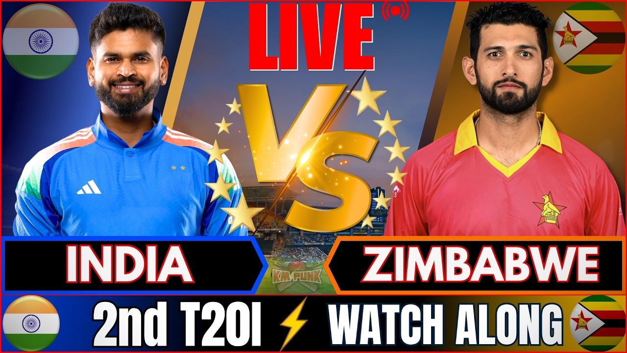 🔴LIVE: Ind vs Zim 2nd T20 Match 2026 | India vs Zimbabwe Live Cricket Score 2nd inning | Watchalong