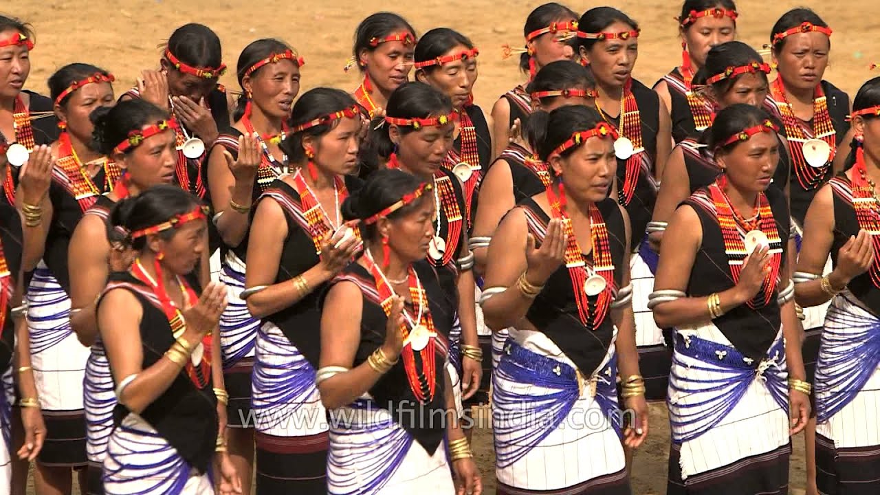 Pochury women performing the grand feast song at Hornbill fest