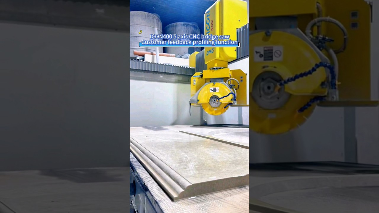 Profiling function feedback from customers for OMC 5 axis CNC bridge saw #stonemachine