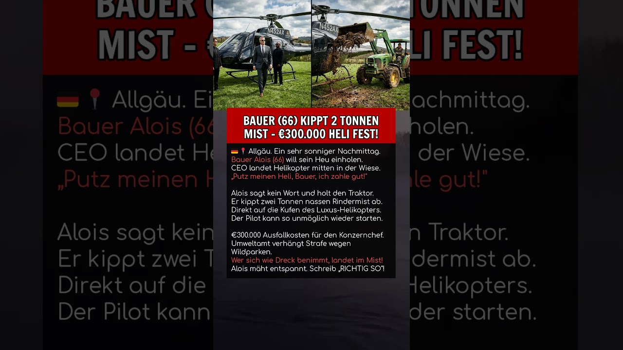 BAUER (66) KIPPT 2 TONNEN MIST &ndash; &euro;300.000 HELI FEST!