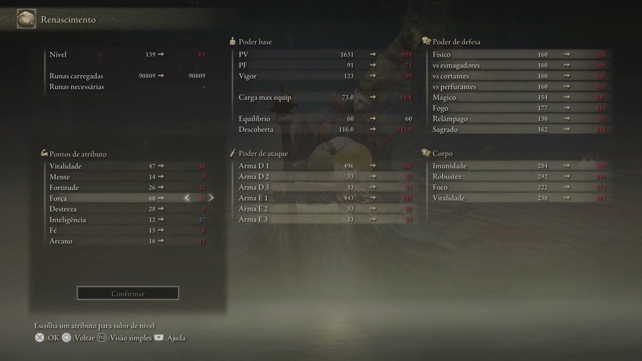Como Resetar os Pontos de Atributo fazer sua Build Redistribuir pontos do personagem ELDN RING