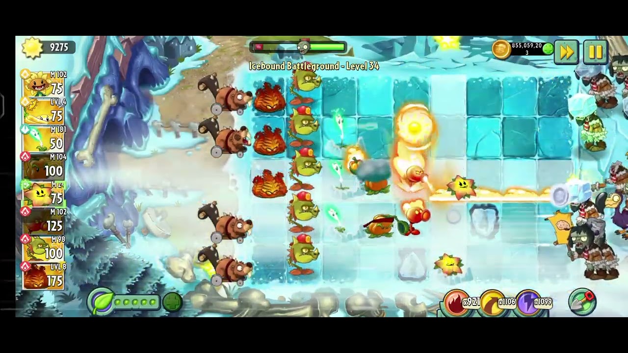 Pvz 2 Icebond Battleground lvl 34