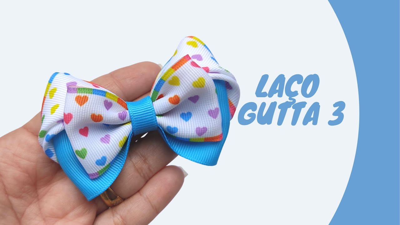 Laço com Fita Estampada - Laço Gutta 3 🎀